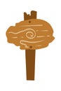Wooden sign board illustration. Cartoon wooden pointers