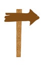 Wooden sign board illustration. Cartoon wooden pointers