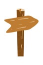 Wooden sign board illustration. Cartoon wooden pointers