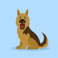 German shepherd dog. Vector illustration in flat style. Royalty Free Stock Photo