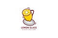 lemon glass logo design template isolated on white background