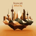 Kuwait national day banner with beige background