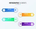 Concept of 4 stages of marketing strategy. Modern flat infographic design template.