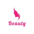 A simple and elegant logo design featuring a half face of a beautiful woman, representing beauty and health