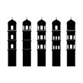 silhouette illustration of mosque minarets. additional to the design of of the Ramadan kareem, Eid al-Fitr and Eid al-Adha. vector