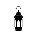 silhouette of a lantern in isolated white background which is easy to edit