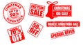 set of christmas grunge rubber stamp isolated. eps vector. Royalty Free Stock Photo