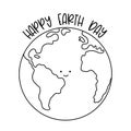 Happy Eart Day - pencil drawn Eart planet.