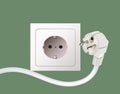 Wall socket and electric plug Royalty Free Stock Photo