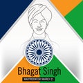 Martyr\'s Day with freedom fighter Bhagat Singh.