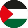 The Beautiful flag of Palestine in Round shape - Palestine