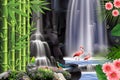 Customize Beautiful Waterfall Wallpaper Royalty Free Stock Photo