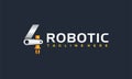number four robot arm logo