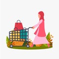 shopping muslim illustration