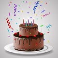Birthday cake background design. Happy birthday