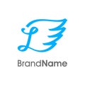 Initial L RIbbon Wing Logo Royalty Free Stock Photo