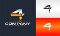 number four crane logo Royalty Free Stock Photo