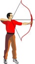 Man Archery Sport Game Vector Royalty Free Stock Photo