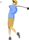 Man Playing Golf Sport Vector Royalty Free Stock Photo