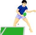 Boy Playing Ping Pong Table Tennis Sport Game Vector Royalty Free Stock Photo