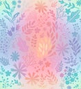 Blur delicate floral seamless pattern. Gentle gradient background leaf flower ornament Botanic abstract print Royalty Free Stock Photo