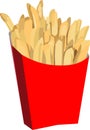 Poptato Fries Pape Box Vector