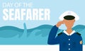 illustration vector graphic of a sailor saluting aboard the ship