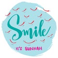Smile it\'s sunnah, hand lettering. . Royalty Free Stock Photo