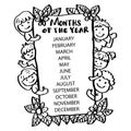 Months of the year. Educational posters for classroom decoration.