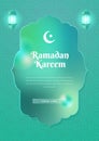 Ramadan Kareem Poster Template Design Beauty Green Color Concept