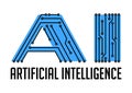 artificial intelligence - concept logo - AI letters as a computer integrated circuit