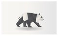 Geometric panda clip art design, vector