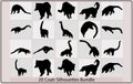 Coati Animal Logo Design tail,Silhouette of South American coati,Animals South America Royalty Free Stock Photo
