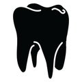 Black solid tooth vector. Royalty Free Stock Photo