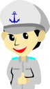 Navy Boy Cartoon Occupation Vector