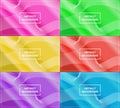 six sets of diagonal gradient abstract background with wavy line pattern. modern and colorful Royalty Free Stock Photo