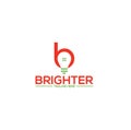 BRIGHTER lettering word lettering with B light combine logo Royalty Free Stock Photo