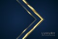 Luxury golden lines on blue dotted pattern with dark blue shades color background