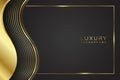 Premium background design with golden waved lines ondark backdrop Royalty Free Stock Photo