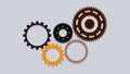 Colored gear wheel icons for technology mechanism background design concept.