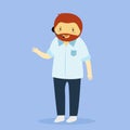 Man with beard and mustache in casual clothes. Vector illustration Royalty Free Stock Photo