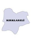 Discover K?rklareli Province\'s Regions with a Clear Vector Map