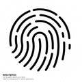 Fingerprint black vector on background. Royalty Free Stock Photo