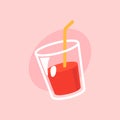 Glass of Juice vector icon. Delicious looking fast food