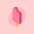 Ice cream on a stick vector icon. Delicious looking fast food