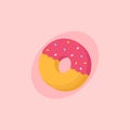 Donut vector icon. Delicious looking fast food