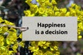 happiness is a decision word on paper