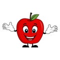 Happy Apple Mascot Cartoon