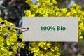 100 percent bio word on paper Royalty Free Stock Photo