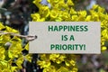 happiness is a priority word on paper Royalty Free Stock Photo